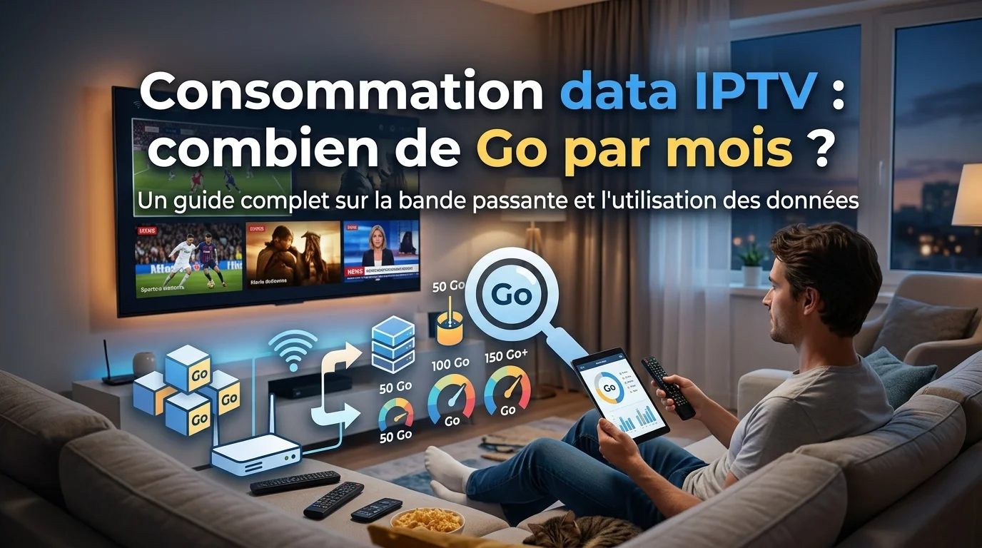 Consommation data IPTV : volume de gigaoctets par heure et par mois selon la qualité