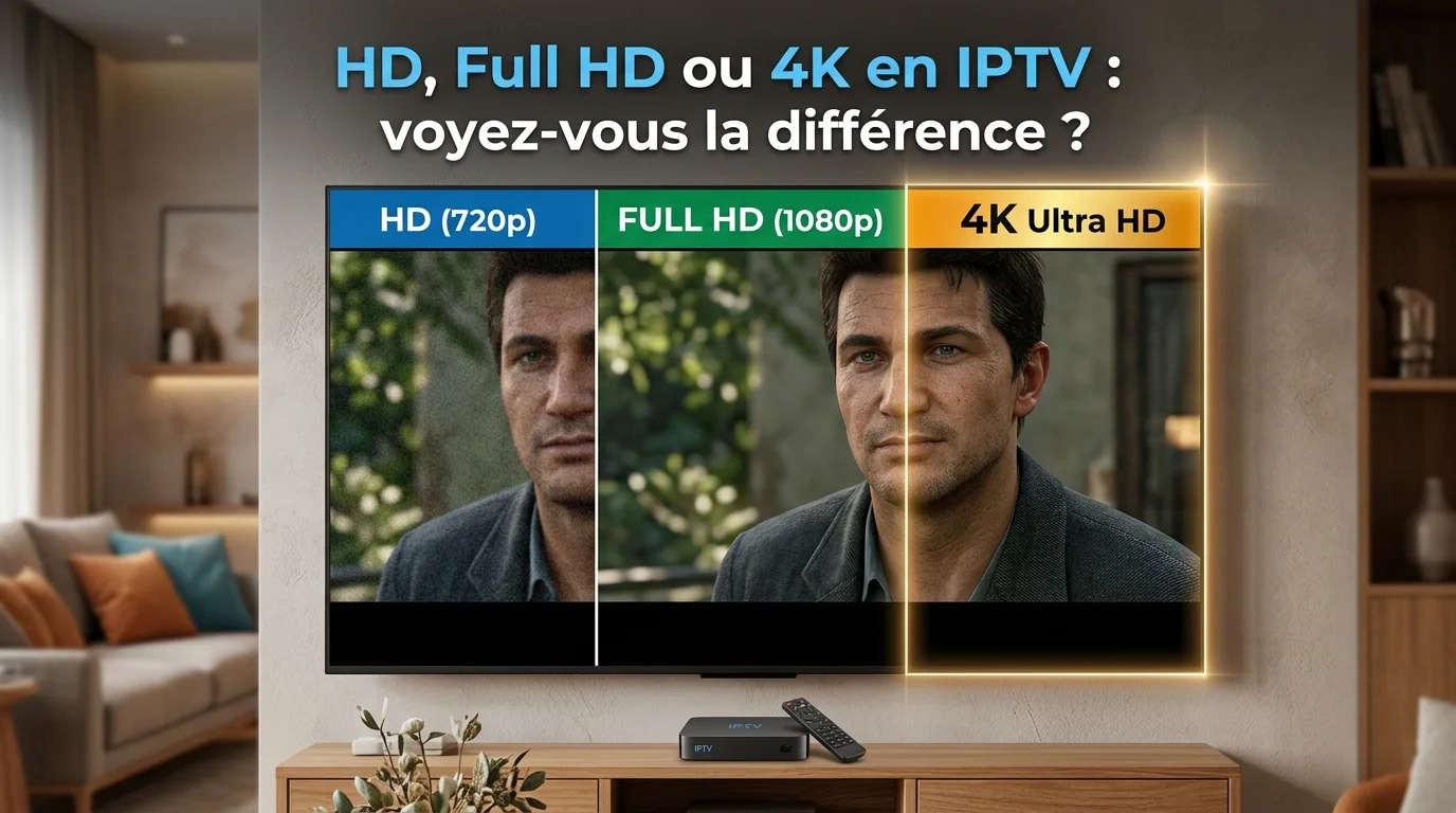 HD, Full HD ou 4K en IPTV : résolution, taille d'écran et distance de vision