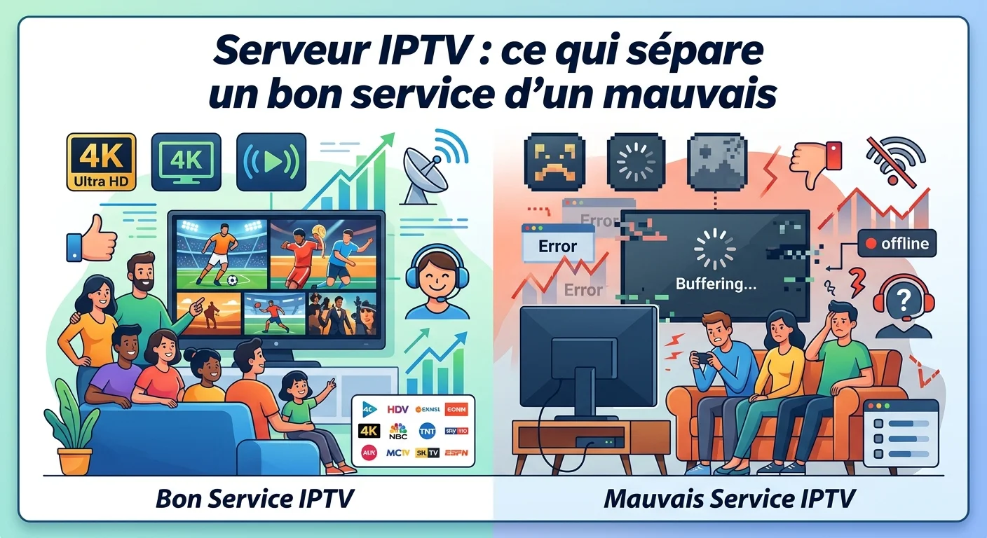 Serveur IPTV : infrastructure, bande passante et charge aux heures de pointe